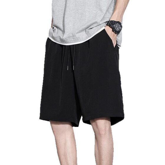 Summer Thin Ice Silk Shorts Men's Outer Wear Basketball Sports Pants Loose All-match Men's Casual Pants Men's Clothing