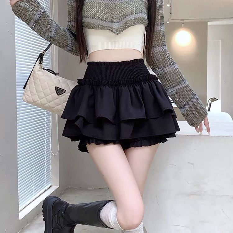 Ballet-Style Skirt for Women, Spring and Autumn 2026 New High-Waisted Slimming Design, Trendy White Layered Puffy Short Skirt