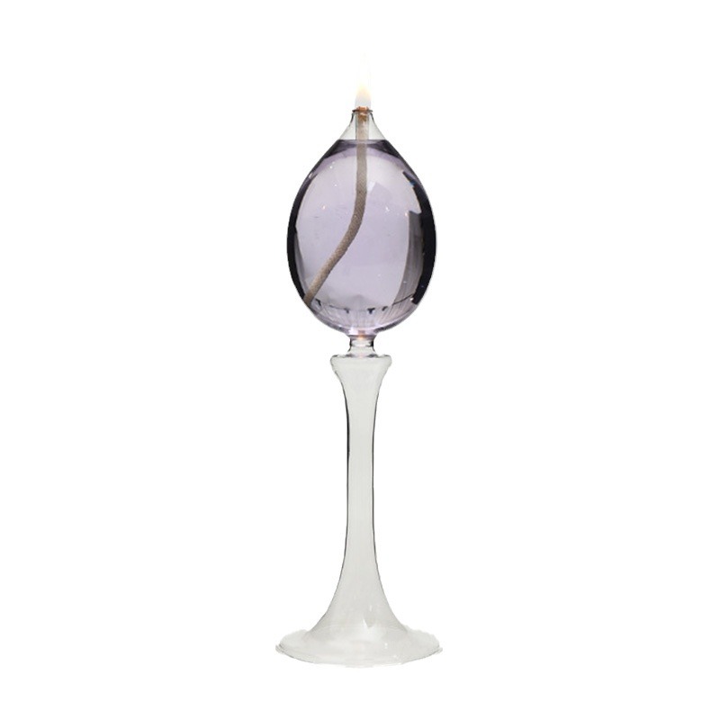 Creativo vidrio transparente vidrio candelabro lámpara de aceite decoración del hogar creativo europeo romántico vela cena lámpara de aceite de vidrio