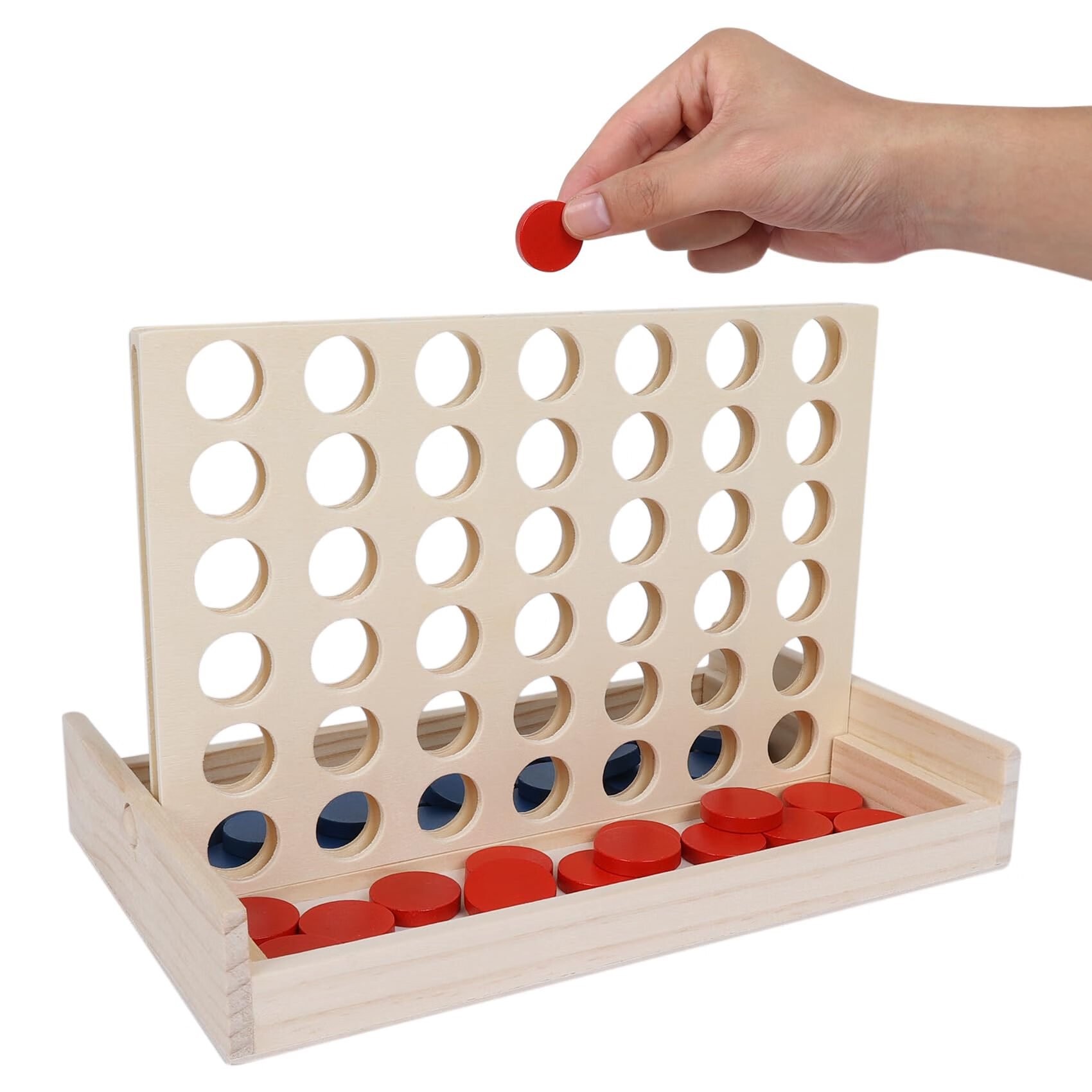 Square round wooden toy from natural wood