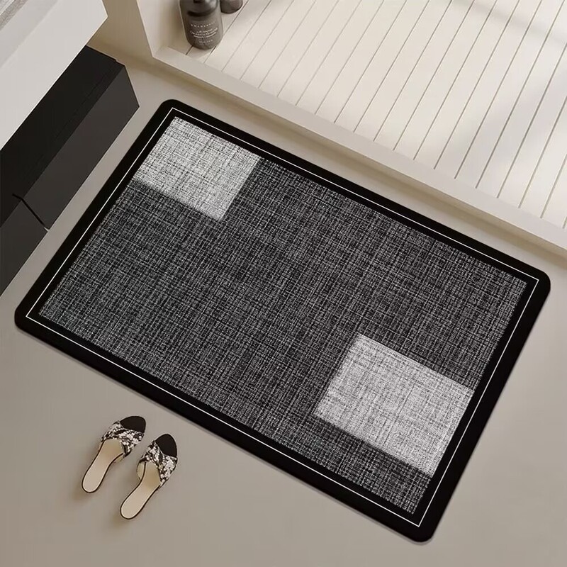 Modern Minimalist Bathroom Non-Slip Mat Diatomaceous Earth Floor Mat Bathroom Entrance Water-Absorbing Quick-Dry Foot Mat Entryway Doormat