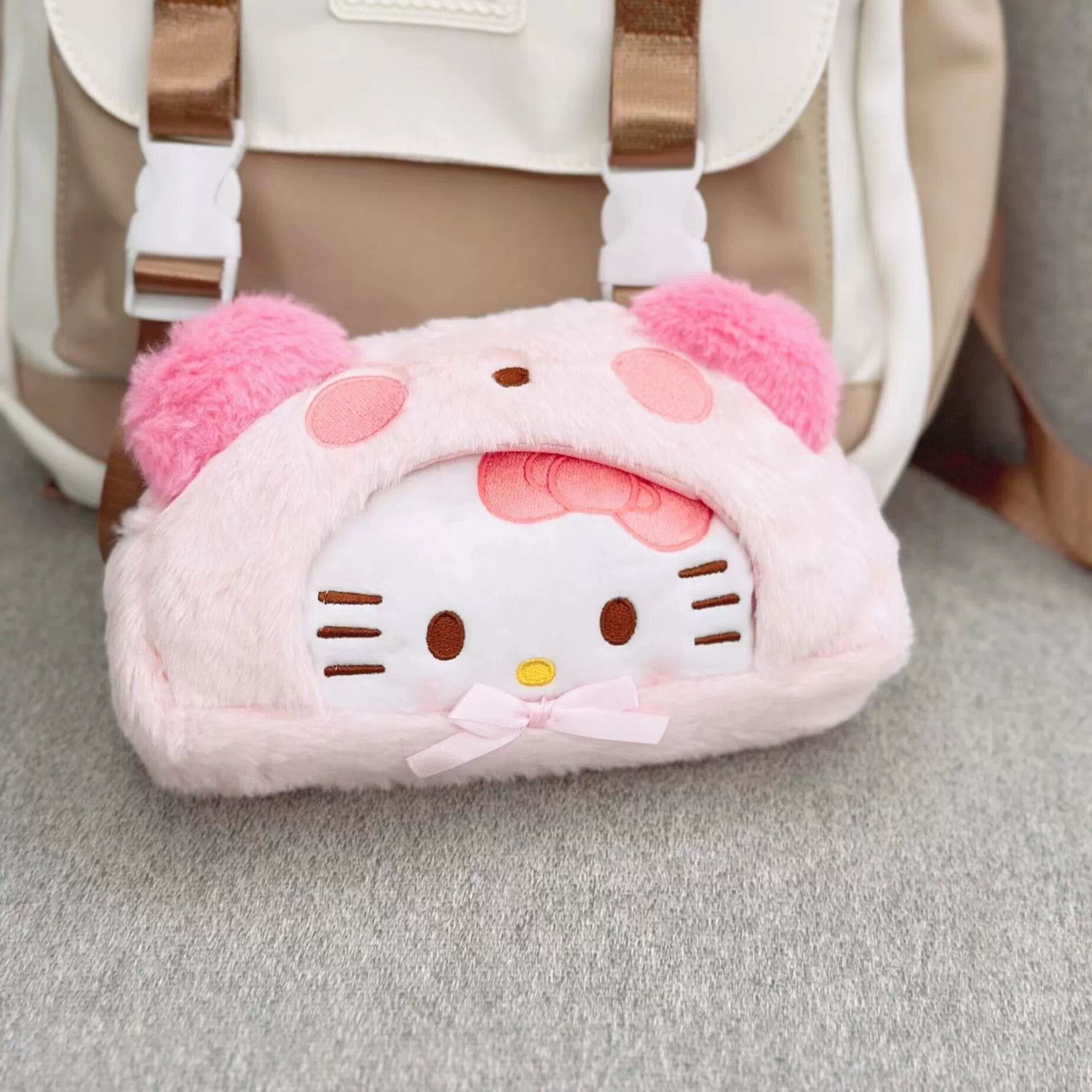 Кейс для карандашей Sanrio плюшевый, вместительный футляр для канцелярии, милый