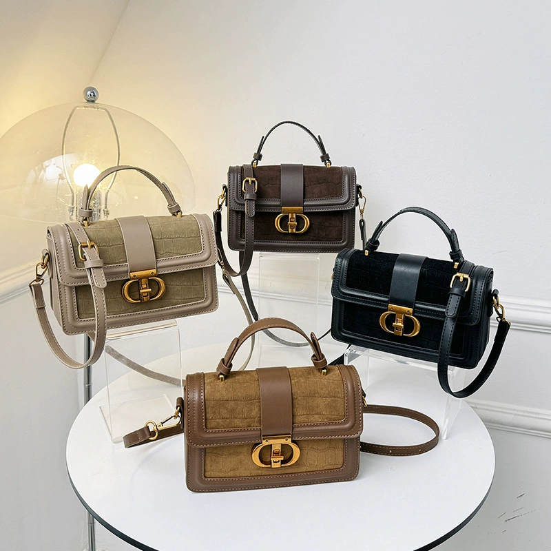 Handheld shoulder bag, retro one-shoulder phone bag with top handle and adjustable strap