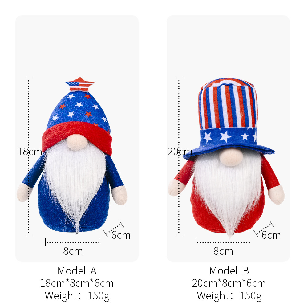 2021 Día Nacional Americano Día DE LA Independencia sombrero sin rostro bosque viejo muñeca creativa decoración del hogar
