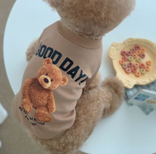 Autumn/Winter Korean Version Dog Pet Teddy Clothes Supplies Bichon Fleece Sweatshirt Manufacturer Cat Kitten Dog Clothes