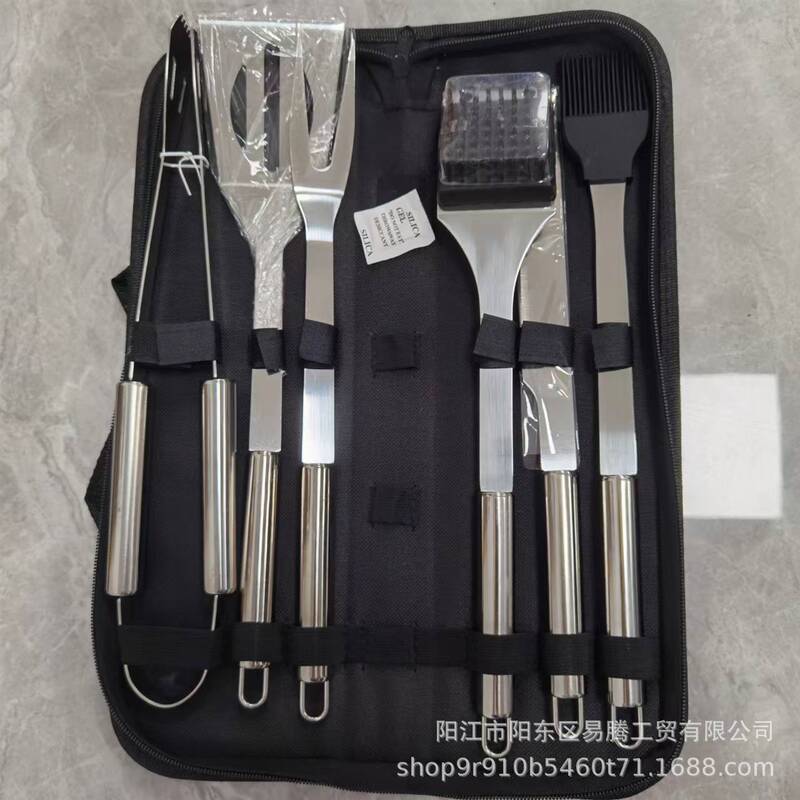 厂家直供不锈钢烤具铲叉夹组合三件套BBQ野营户外家庭聚餐烧烤具|undefined