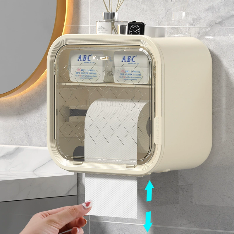 Коробка для туалетной бумаги Настенная коробка для салфеток Водонепроницаемая коробка для туалетной бумаги без перфорации Стеллаж для хранения рулона туалетной бумаги