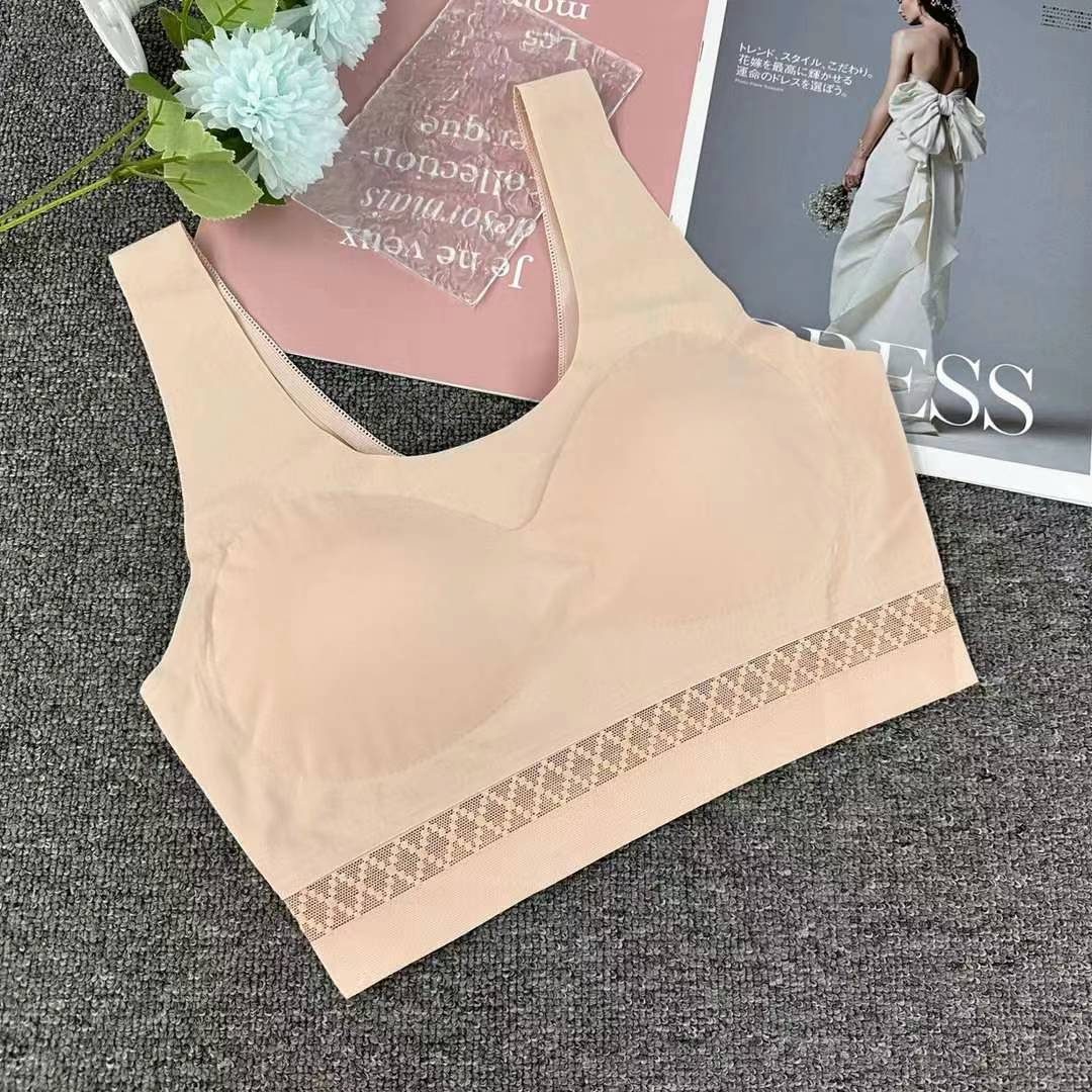 Nueva taza de látex que no deja marcas, chaleco de mujer con espalda hermosa de alta calidad, sujetador de yoga sin anillo de acero, ropa interior deportiva para mujer al por mayor