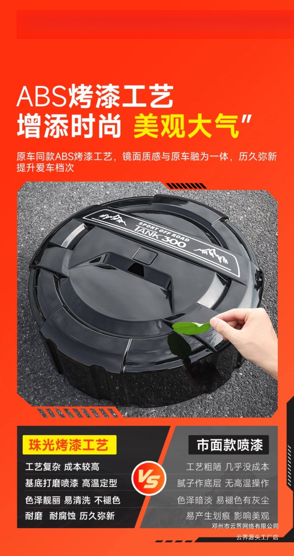 Cloud Realm Tank Stainless Steel Spare Tire Cover with Light Version, Modified Light Spare Tire Shell, City Streamer 300 Full Cover
