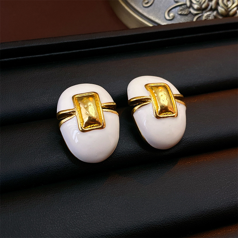 Earrings Classification 1 Pair Elegant Retro Leaf Flower Enamel Alloy Earrings