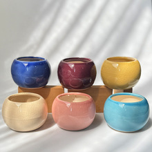 多肉花盆冰裂马卡龙可爱特价简约陶瓷家用桌面装饰肉肉绿植花盆