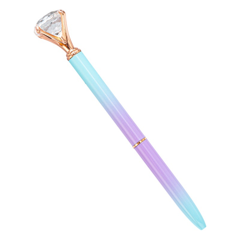 Gran diamante bolígrafo venta al por mayor Oficina papelería regalo metal diamante cristal pluma Impresión logotipo gradiente diamante pluma