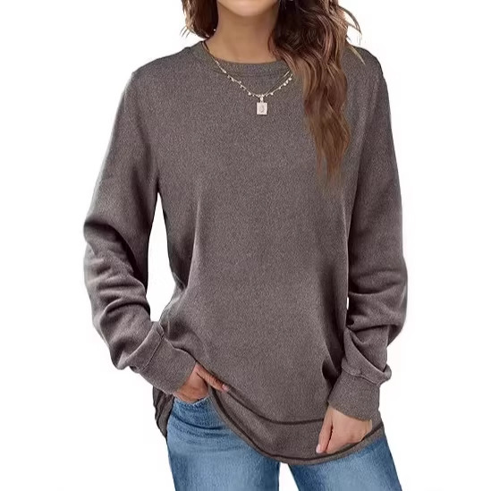 2026 Autumn/Winter Amazon Hot-Selling Women's Sweatshirt Round Neck Long Sleeve Shirt European and American Urban Casual Top
