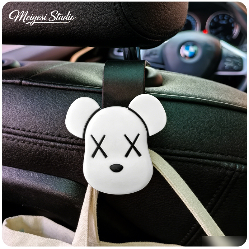 Gancho para coche, respaldo del asiento interior del coche, asiento trasero multifuncional creativo, interior del coche, dibujos animados, suministros lindos, almacenamiento