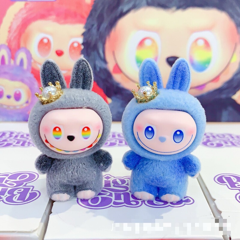ラブブ人形ブラインドボックスクリエイティブ漫画かわいい小さな装飾品シリーズミニ植毛クラウンラブブ人形|undefined