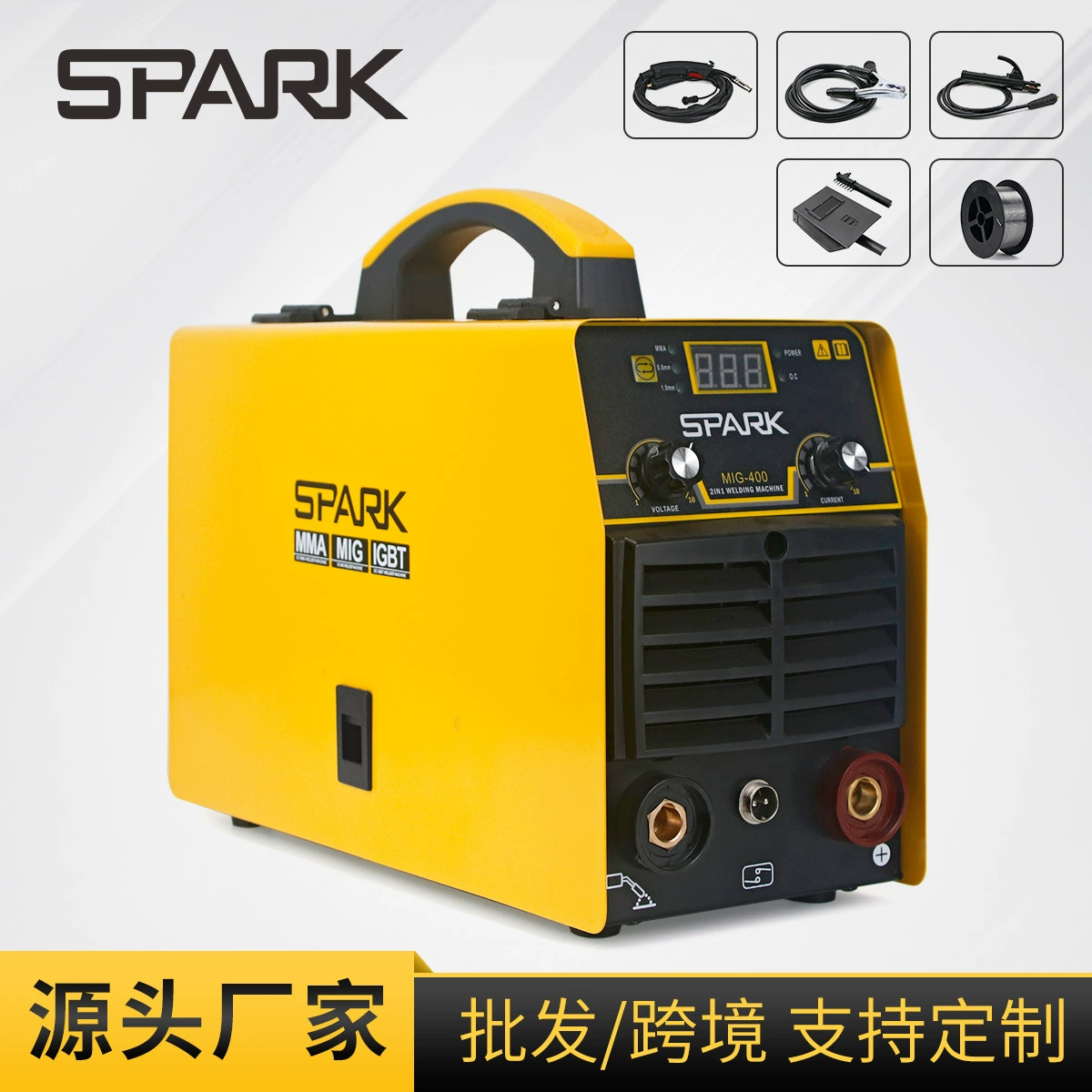 Трансграничный SPARK Многофункциональный углекислый газ ручной сварки бесгазовый сварочный аппарат для второй сварочной машины MIG 400 сварочный аппарат для точечной сварки