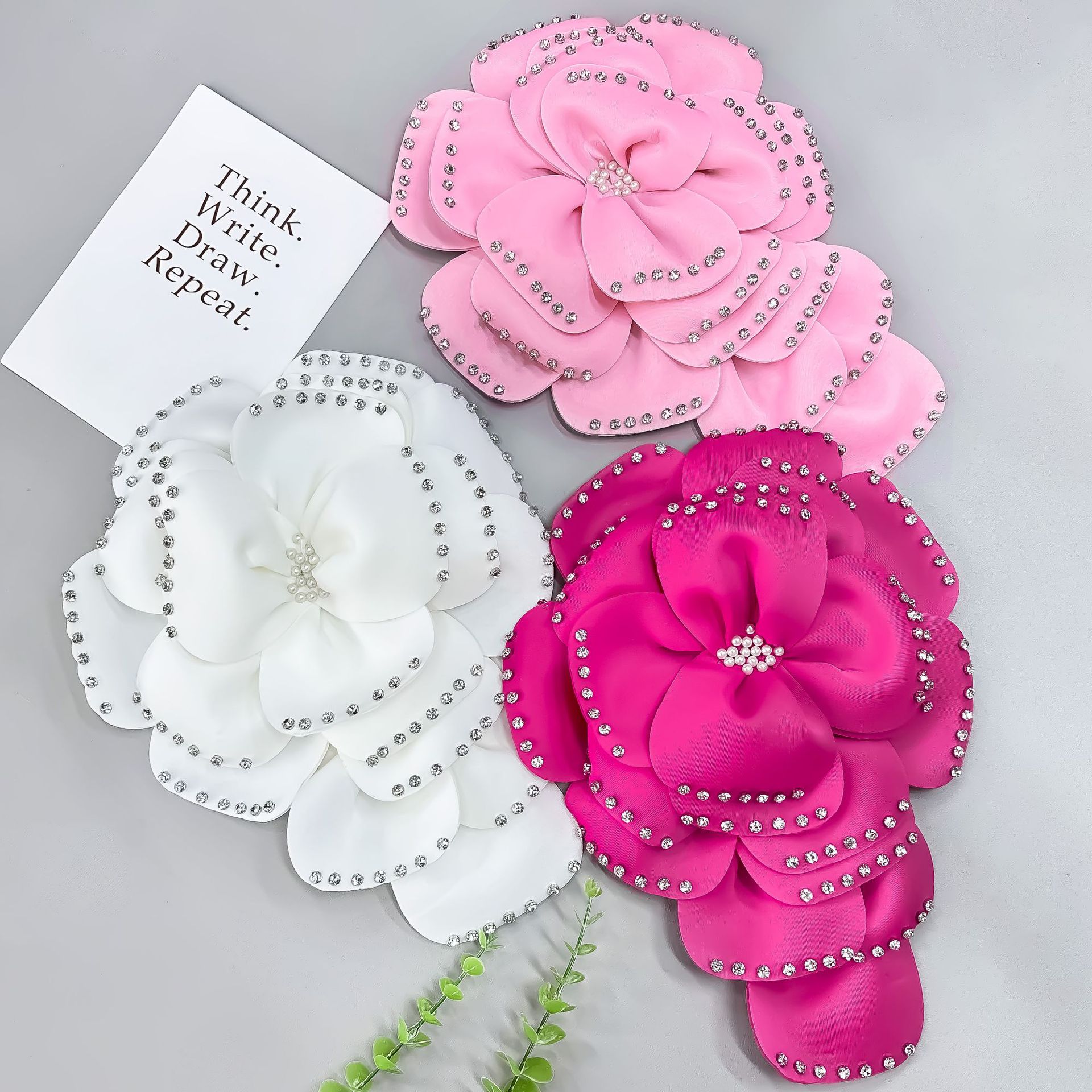Nuevo estereoscópico multicapa tela de alta calidad flores grandes ropa DIY vestido tocado joyas para el cabello joyas de flores pectoral