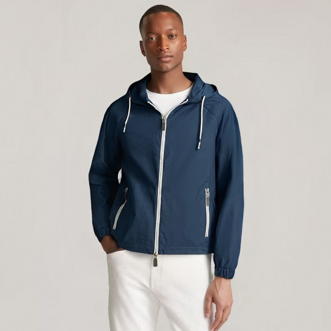 Europe-Z Asian Men's Clothing 2025 Spring/Summer New Fashion Business Casual Windproof Waterproof Hooded Jacket Men's Jacket