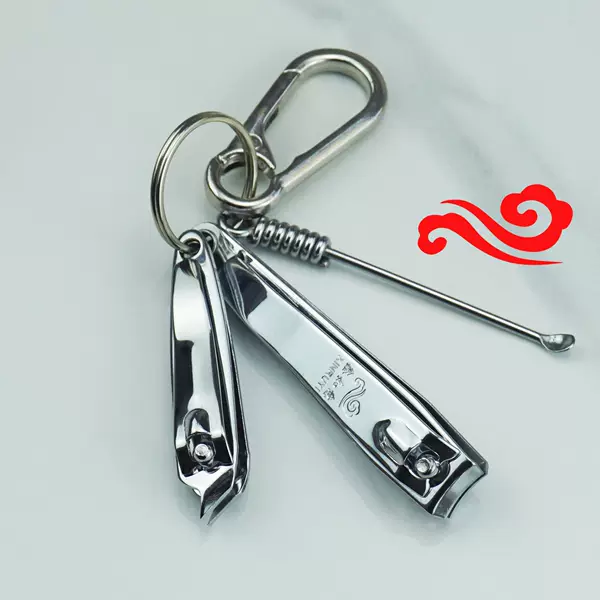 Men's Ear Digging Spoon Ear Digging Spoon Nail Clipper Keychain Pendant Nail Clipper Cleaning Ear Pickling Tool suit