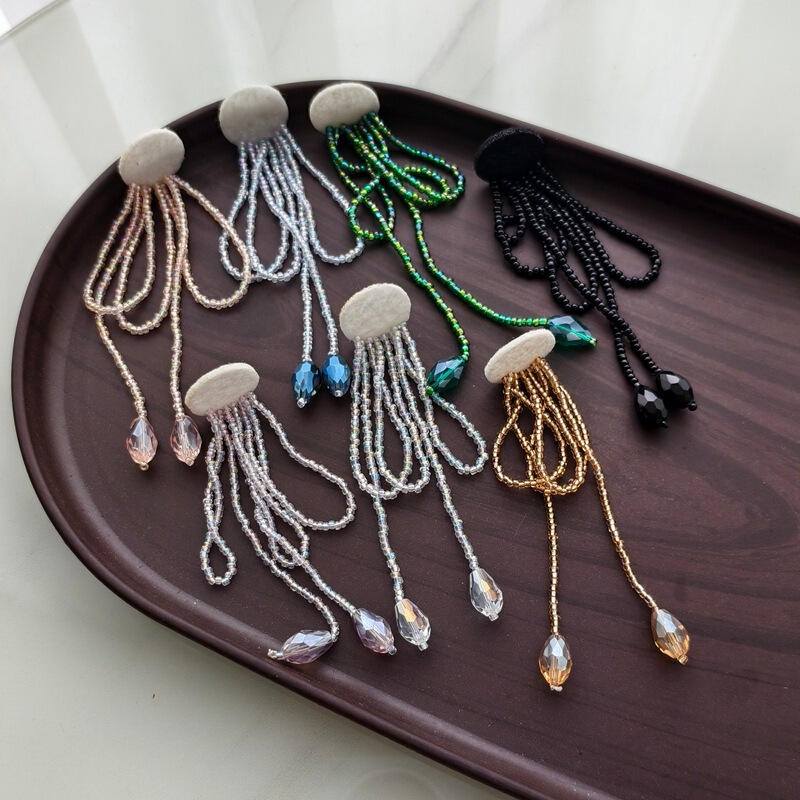 Fresh and colorful tassel pearl curtain accessories DIY handmade beaded hair clips, hair accessories, and earring materials