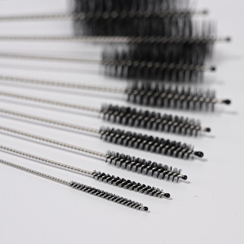 Nylon Bristle Brush Set of 10, Stainless Steel Test Tube Brush Kit, Multi-Purpose Tool Brush, Sipper Brush