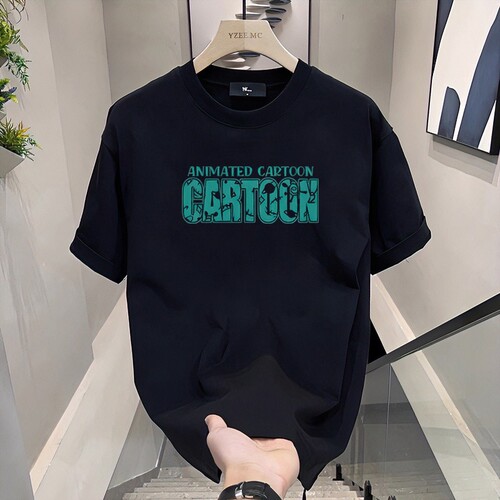 Men's Summer Short Sleeve T-Shirt Printed Slim Fit Half-Sleeve Casual Round Neck Streetwear Brand Casual T-Shirt