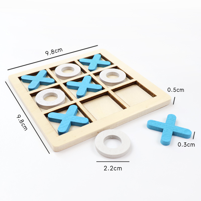 Tac Toe de madera transfronteriza o ajedrez pequeño mini nueve cuadrados pensamiento lógico juguete educativo para niños juego de mesa