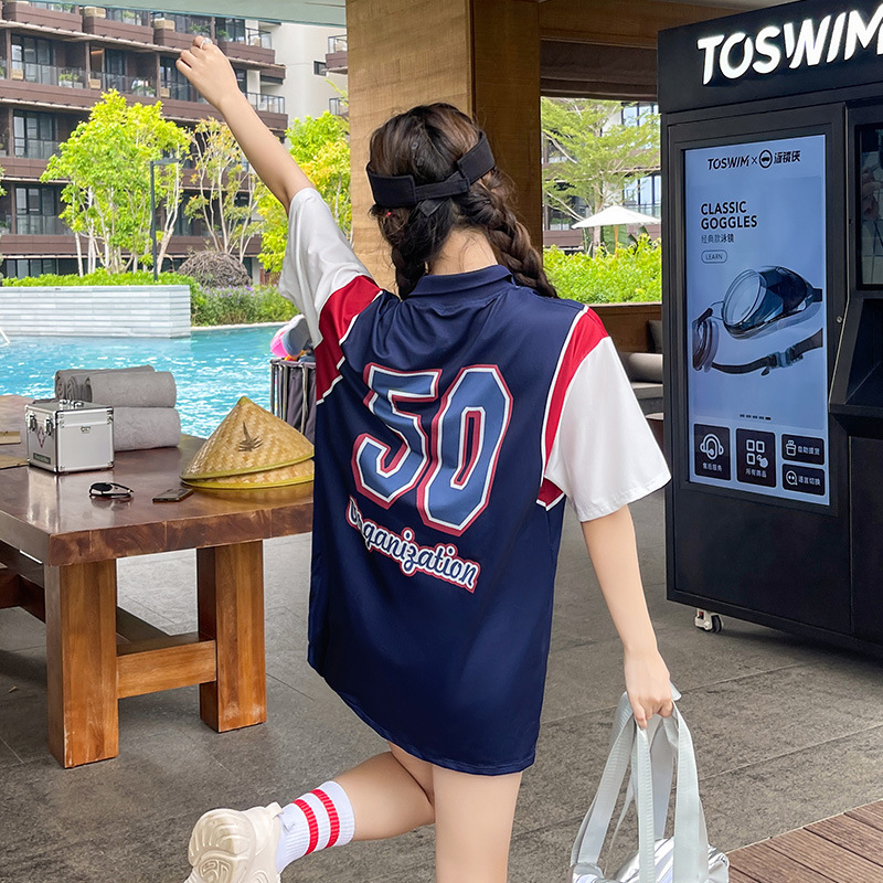 trajes de baño para mujeres 2025 nuevo conjunto de tres piezas coreano deportes estudiantes conservadores trajes de baño para cubrir el vientre delgado