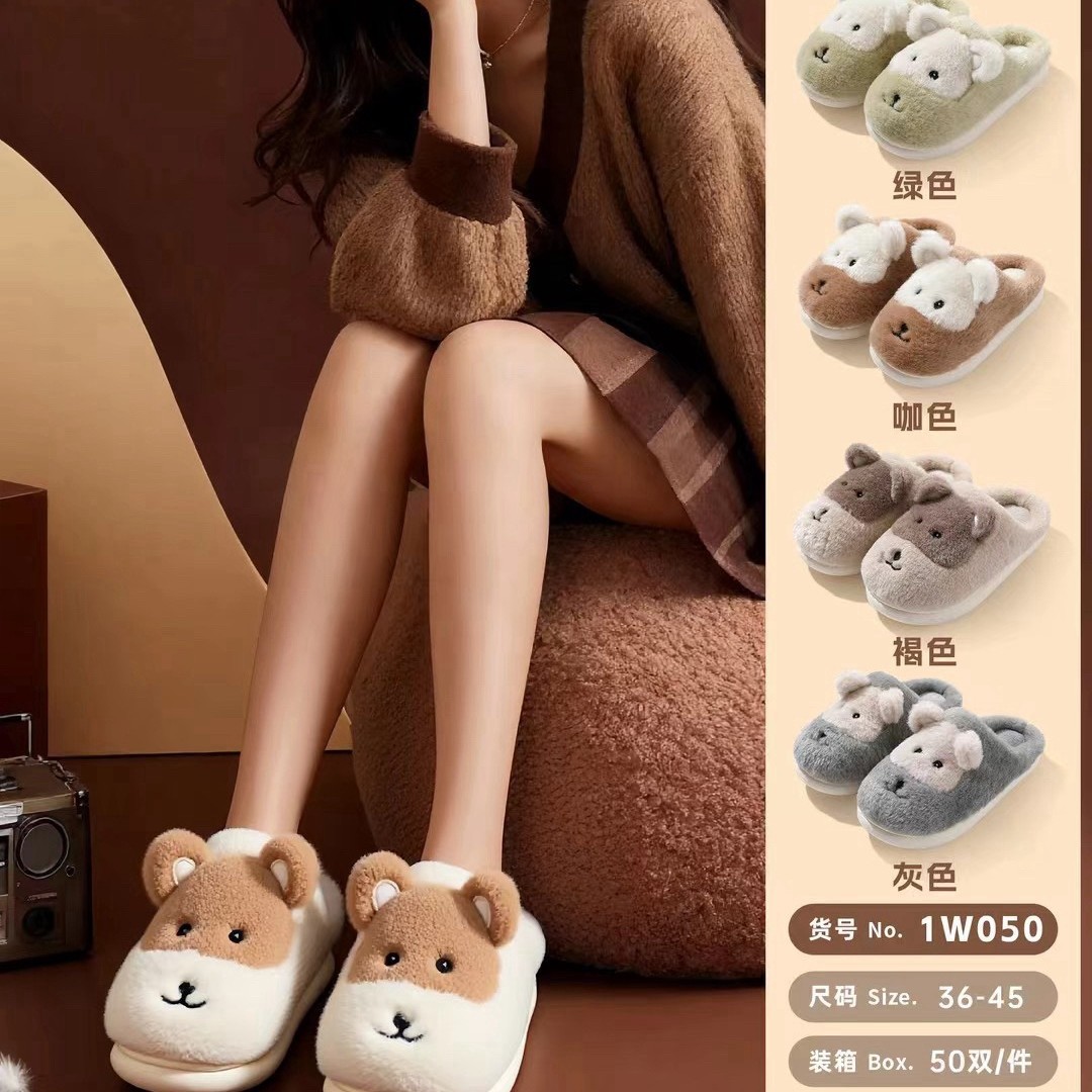 2025 zapatillas de algodón de mujer para el hogar interior lindas bolsas de lana tacones zapatillas de algodón para niños cómodas zapatillas de mujer invierno