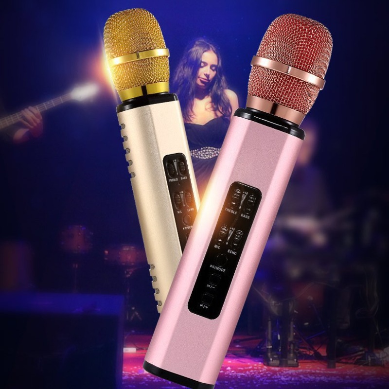 K6 Cross-Border Popular Karaoke Bluetooth Microphone Mobile Phone Karaoke Wireless Microphone Audio Integrated Home Ktv