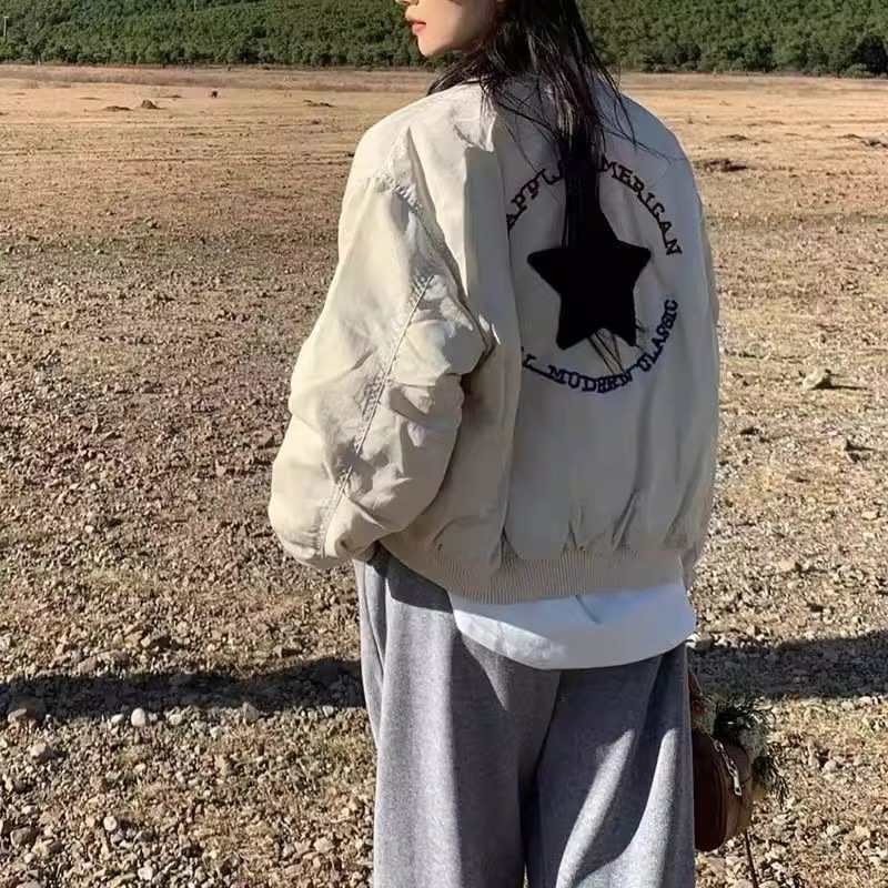 美式复古棒球服外套女2026春秋新款设计感宽松休闲百搭小个子夹克