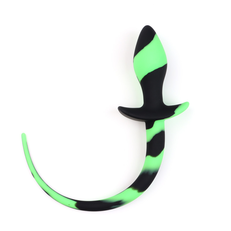 Handmade Silicone Anal Plug with Pull Beads, Black Adult Toy — detail image 8