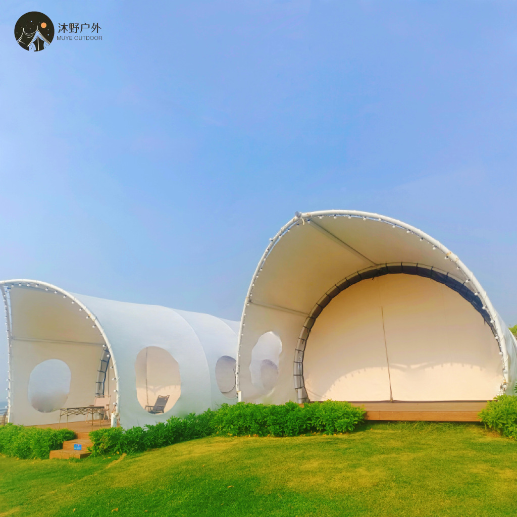 Muye al aire libre gran camping techo tienda Hotel estructura de acero B & B ocio campamento Hotel tienda fabricante