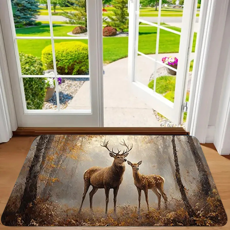 Alfombra de franela estampada, estilo playa, antideslizante, resistente a la suciedad, resistente al desgaste, alfombra para la entrada, dropshipping transfronterizo Y2.