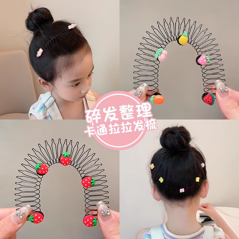 Peinado de cabello de niños acabado artefacto niñas fijo pull peinado de cabello de cabello de cabello de cabello de bebé en la parte posterior de la cabeza pinza de cabello adornamiento