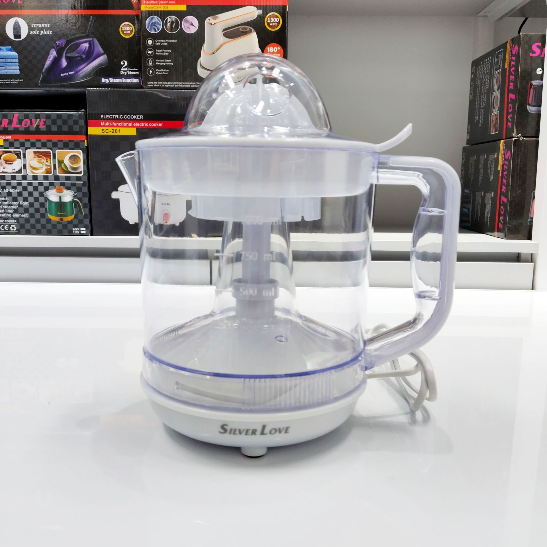 SILVER LOVE, máquina de jugo de naranja portátil, máquina de jugo de gran calibre, máquina de separación de residuos de jugo