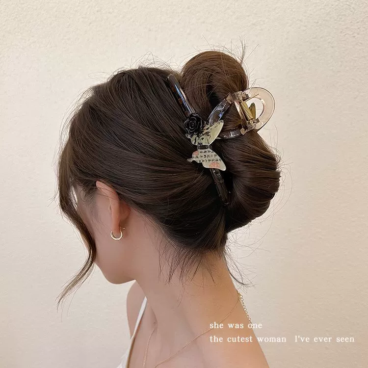 Hair clip (butterfly crab), Chinese style, 13 cm, lightweight