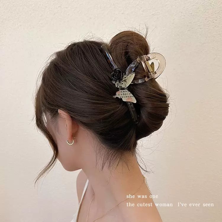 Hair clip (butterfly crab), Chinese style, 13 cm, lightweight
