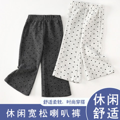 秋季新款波点喇叭裤女童童裤儿童打底裤韩版女宝宝洋气裤子童装批