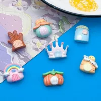 Смола Аксессуары Корона Молочная Бутылка Радуга Деревянные колья Маленький Дом Замок Заколка Шпажка Шпажка Шпажка Схватка Наклейка для холодильника Аксессуары