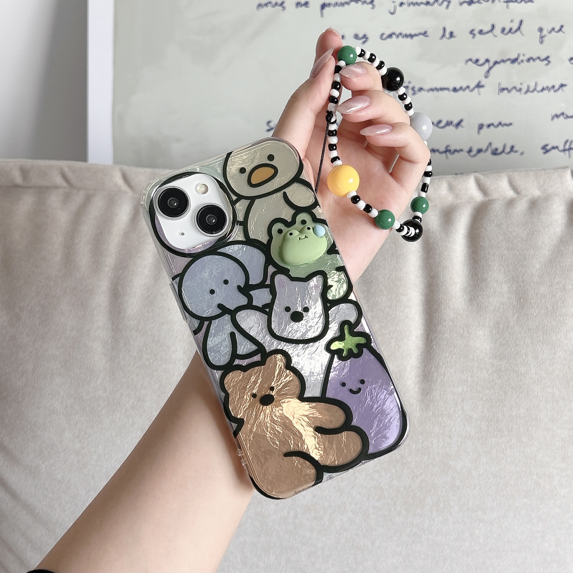 Divertido animal de berenjena de dibujos animados para Apple 14/15Pro nueva funda para teléfono móvil 16Promax nicho 13 niñas