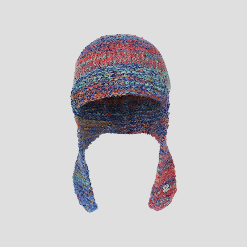 Mixed Color Wool Knitted Ear Protection Hat 7