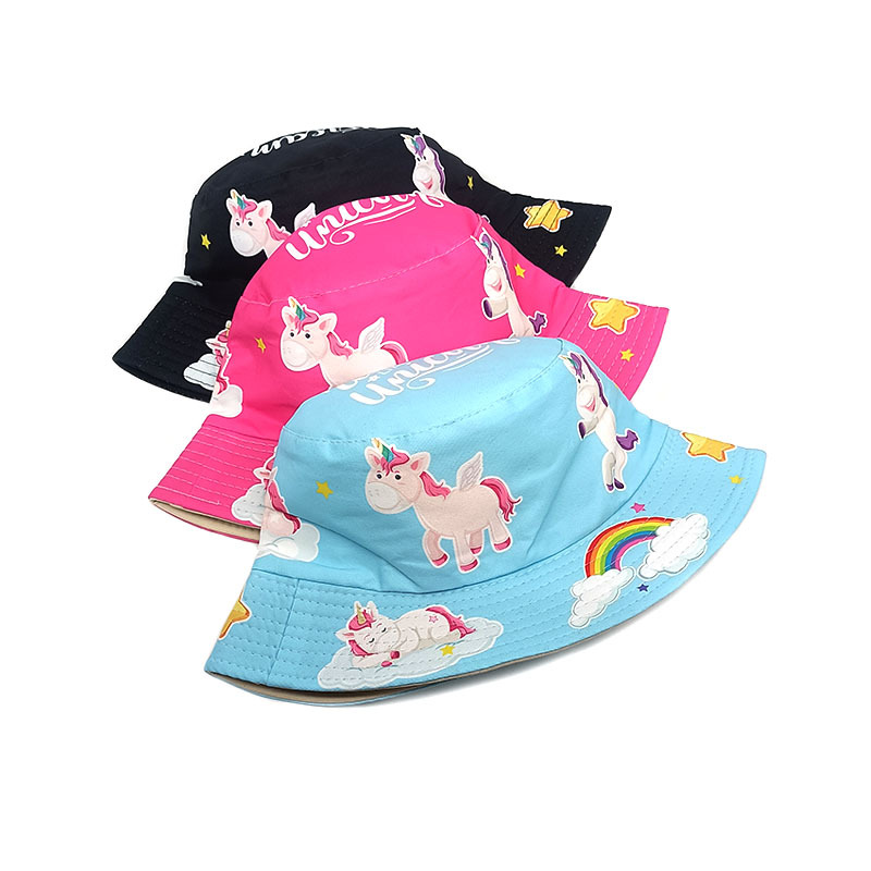 Filles Mignon Style Simple Licorne Impression Chapeau Seau display picture 3