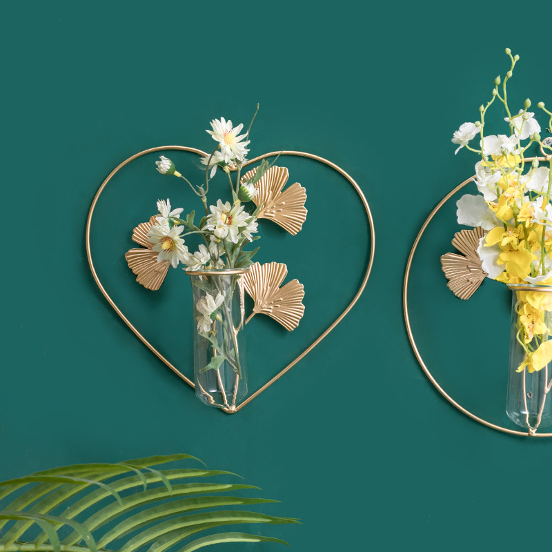 Fábrica al por mayor Nordic ins decoración de la pared florero hidropónico colgante floral stand salón TV Fondo pared colgante pintura