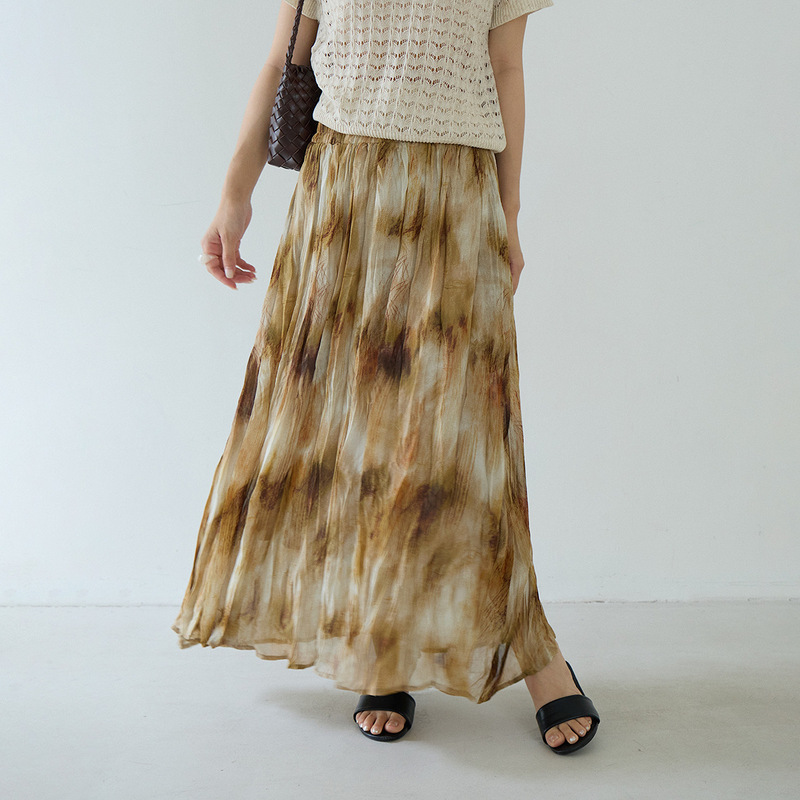 【Bali Agreement】Vacation Ethnic Style Printed Pattern High-Waisted Skirt Women's Summer Slimming Long Skirt 11288 【Bali Agreement】Vacation Ethnic Style Printed Pattern High-Waisted Skirt Women's Summer Slimming Long Skirt 11288