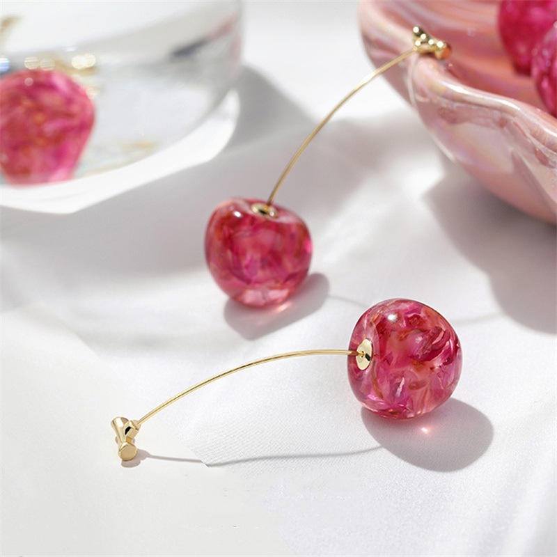 Style Simple Cerise Métal Placage Boucles D'oreilles 1 Paire display picture 5