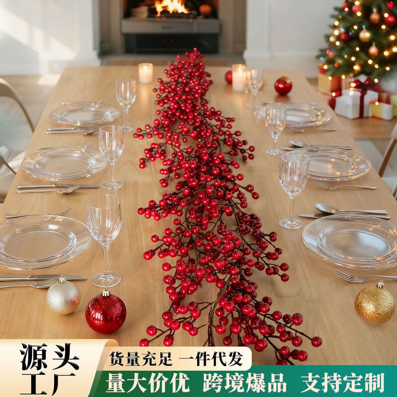 Cross-Border Christmas Decorations, New Year Ornaments, Wedding Decorations, Winter Hanging Decorations, Holly Berries, Red Berries, Artificial Vines Cross-Border Christmas Decorations, New Year Ornaments, Wedding Decorations, Winter Hanging Decorations, Holly Berries, Red Berries, Artificial Vines