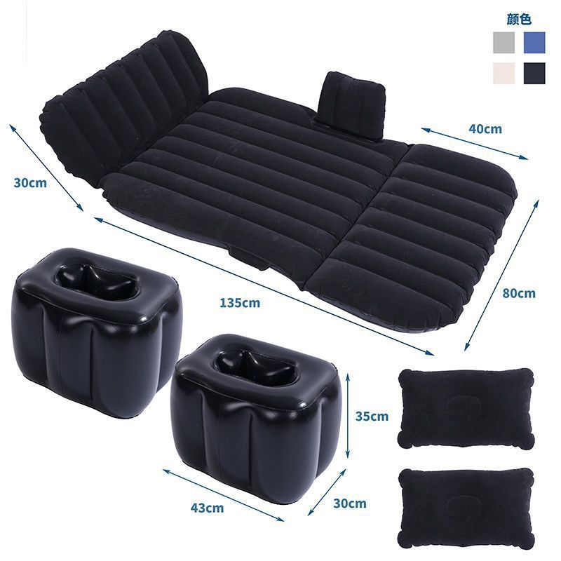 Car travel bed, inflatable mattress for sleeping in the back seat of cars, SUVs, and other vehicles