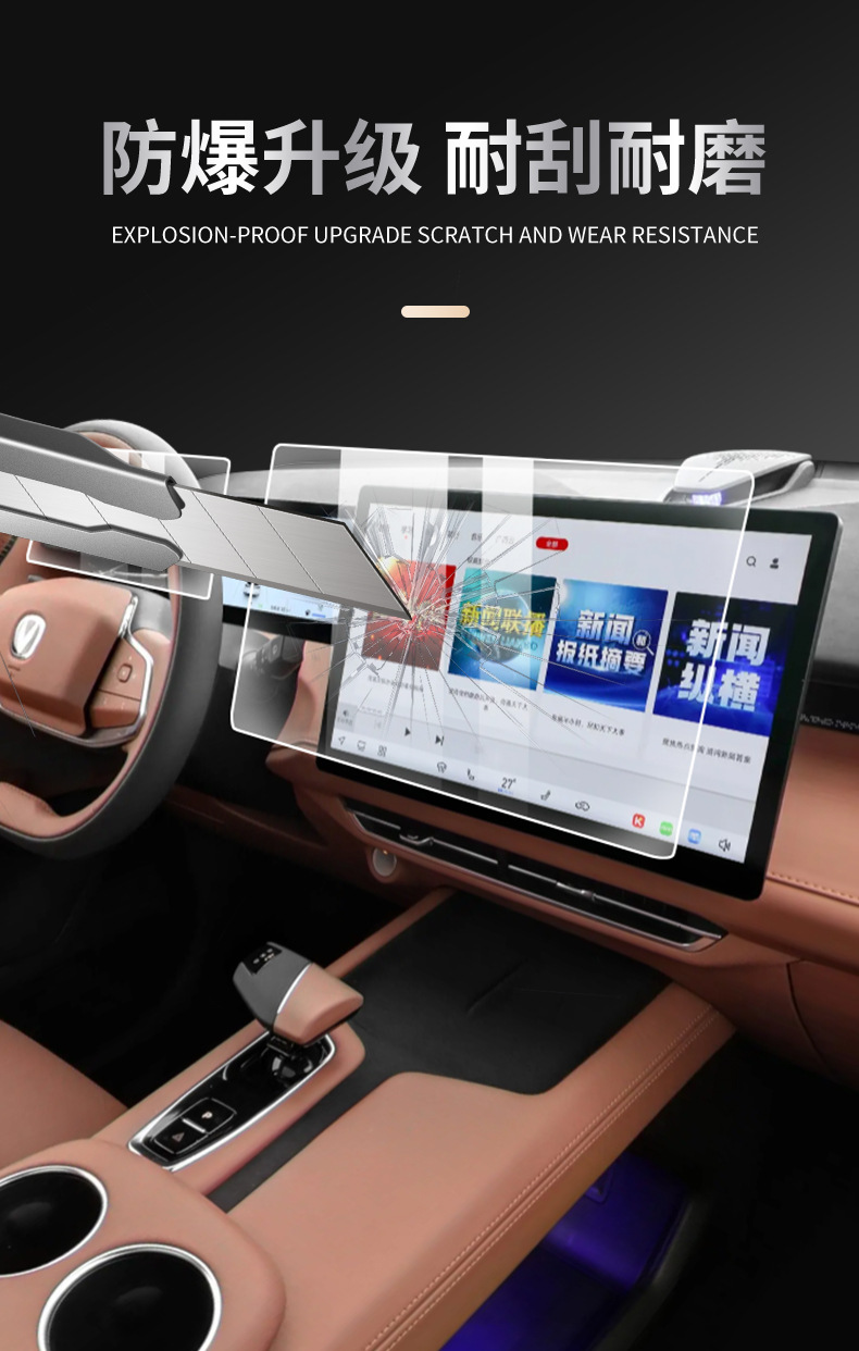 Suitable for 25 Changan Uni-Z Instrument Navigation Screen Tempered Film N Central Control Protective Film Modification Supplies