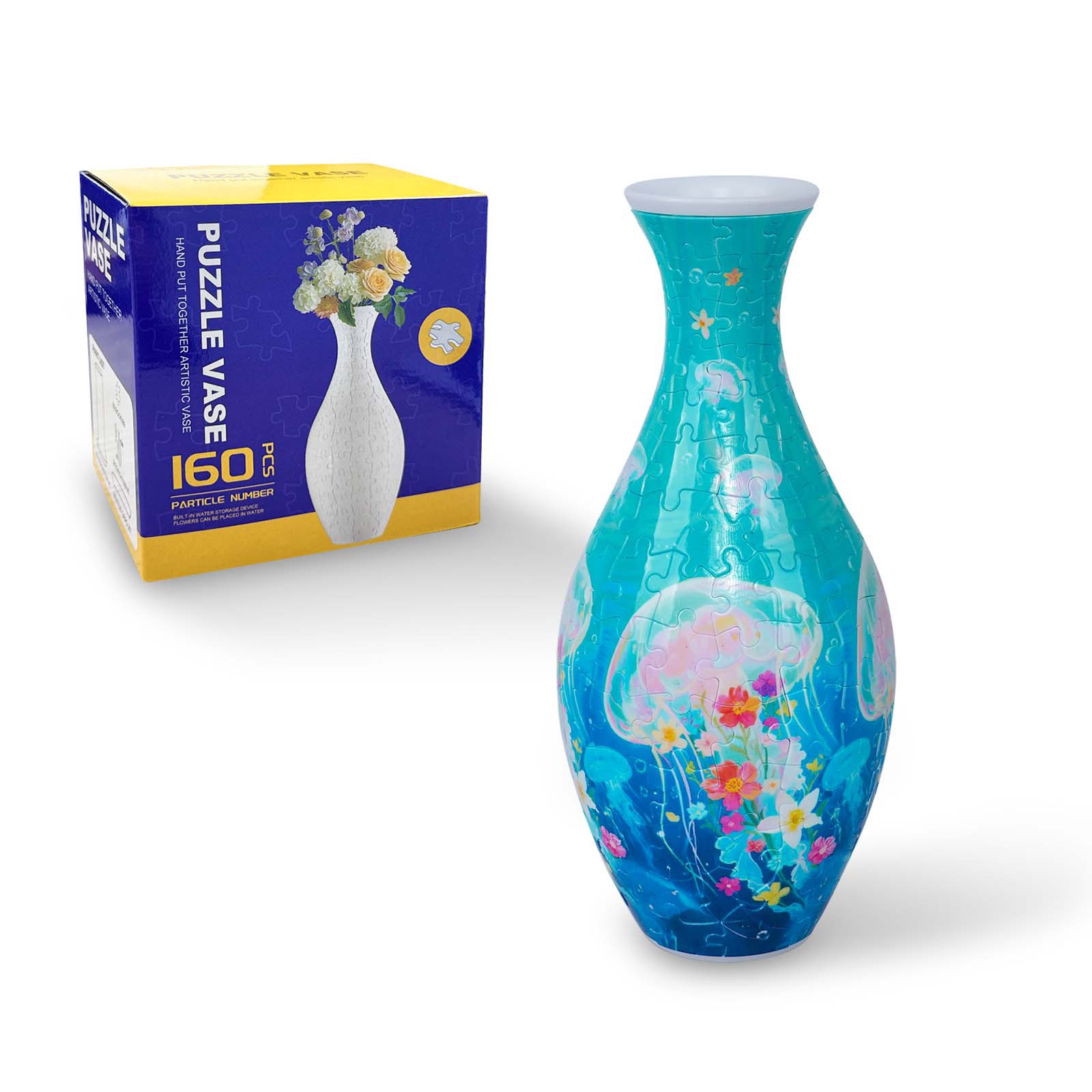3d Puzzle Vase Blue And White Porcelain Creative Home Ornament_voghion.com
